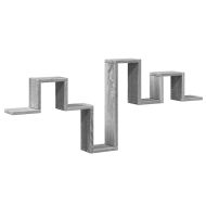 Стенен рафт, сив сонома, 104,5x10x43 см, инженерно дърво