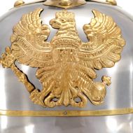 Германска пруска каска антична реплика ЛАРП сребриста стомана