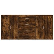 Сайдборди, 3 бр, опушен дъб, 60x31x84 см, инженерно дърво