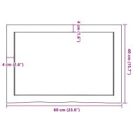Плот за маса тъмнокафяв 60x40x(2-4) см обработен масивен дъб