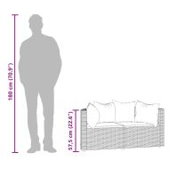 Градински ъглови дивани с възглавници, 2 бр, черни, полиратан