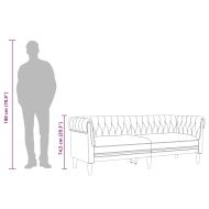 Честърфийлд диван, 3-местен, таупе, текстил