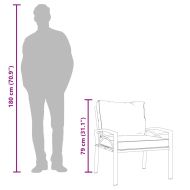 Градински стол със сиви възглавници 68x76x79 см стомана