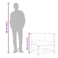 Ъглов диван с възглавници, черен, борово дърво масив