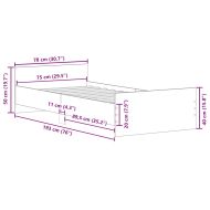 Рамка за легло сив сонома 75x190см Small Single инженерно дърво