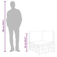 Градински лаундж комплект с кремави възглавници 2 части бамбук