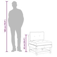 Среден диван с възглавници, бял, борово дърво масив