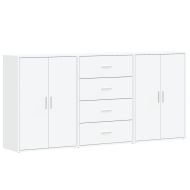 Сайдборди, 3 бр, бели, 60x31x84 см, инженерно дърво