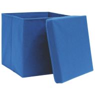 Кутии за съхранение с капаци 4 бр 28x28x28 см сини
