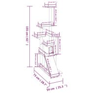 Котешко дърво със сизалени стълбове, кремаво, 155 см