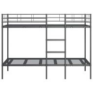 Двуетажно легло без матрак Черно 90x200 cm Стомана