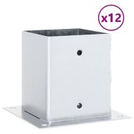 Основи за стълбове квадрат 12 бр 101x101 мм поцинкована стомана