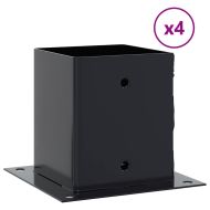 Основи за стълбове квадрат 4 бр прахово боядисана стомана