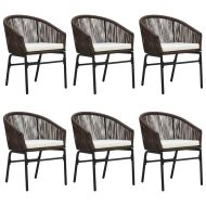 Градински трапезен комплект, 7 части, кафяв