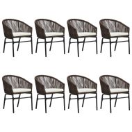 Градински трапезен комплект, 9 части, кафяв