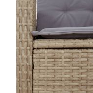 Градински комплект с възглавници 9 части бежов микс полиратан