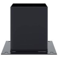 Основи за стълбове квадрат 12 бр прахово боядисана стомана