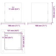 Основи за стълбове квадрат 12 бр прахово боядисана стомана
