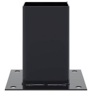 Основи за стълбове квадрат 12 бр прахово боядисана стомана