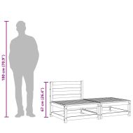 Градинско кресло без подлакътници, с табуретка, бор масив
