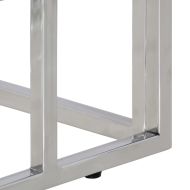 Конзолна маса, сребриста, неръждаема стомана и закалено стъкло