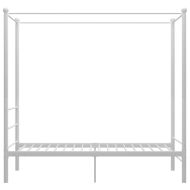 Рамка за легло с балдахин, бяла, метал, 90x200 cм