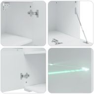ТВ комплект шкафове, 5 части, с LED осветление, бял