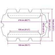 Резервен сенник за градинска люлка, зелен, 150/130x105/70 см