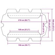 Резервен сенник за градинска люлка, черен, 150/130x105/70 см