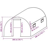 Резервно покривало за парник (6 м²), 200x300x200 см, зелено