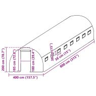 Резервно покривало за парник (32 м²), 400x800x200 см, зелено