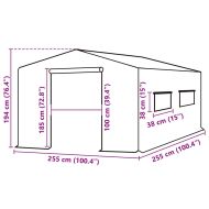 Резервно покривало за парник (6,5025 м²) 255x255x194 см зелено