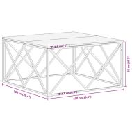 Кафе маса, златиста, инокс и дърво от траверси масив