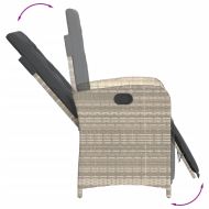 Градински трапезен комплект 9 части с възглавници светлосив