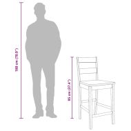 Бар столове 2 бр Бяла масивна дървесина гума