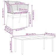 Градински комплект с възглавници 7 части кафяв полиратан стъкло