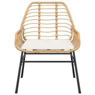 Градински комплект с възглавници 7 части кафяв полиратан стъкло