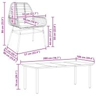Градински комплект с възглавници 7 части кафяв полиратан стъкло