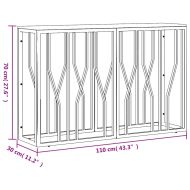 Конзолна маса, сребриста, неръждаема стомана и дърво масив