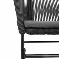 Градински комплект 9 части с възглавници черен полиратан стъкло