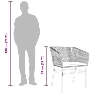 Градински комплект 9 части с възглавници черен полиратан стъкло