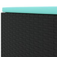 Градински лаундж комплект с възглавници 5 части черен полиратан