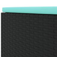 Градински комплект с възглавници, 6 части, черен, полиратан