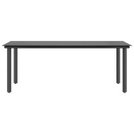 Градински комплект с възглавници 9 части сив полиратан стъкло