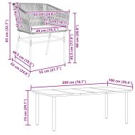 Градински комплект с възглавници 9 части сив полиратан стъкло