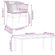Градински комплект с възглавници 9 части кафяв полиратан стъкло