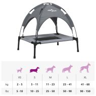 Кучешко легло със сенник, антрацит, Оксфорд плат и стомана