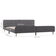 Рамка за легло, светлосива, текстил, 180x200 см