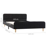 Рамка за легло, тъмносива, конопен плат, 120x200 см