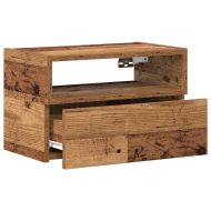 Нощно шкафче за стенен монтаж, старо дърво, 45x26x28,5 см